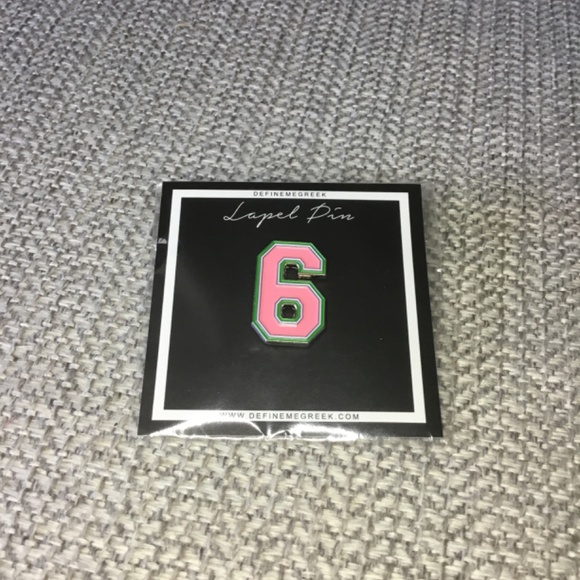 NWT Alpha Kappa Alpha Line Number Pink and Green Lapel Pin #9 or #6 - Picture 2 of 5
